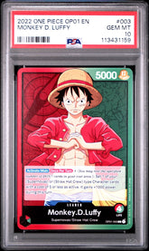 #003 MONKEY D. LUFFY PSA 10 PRE-ERRATA