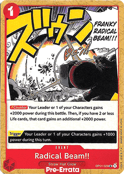 Radical Beam!! (OP01-029) Romance Dawn (Pre-Errata)