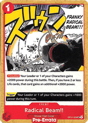 Radical Beam!! (OP01-029) Romance Dawn (Pre-Errata)