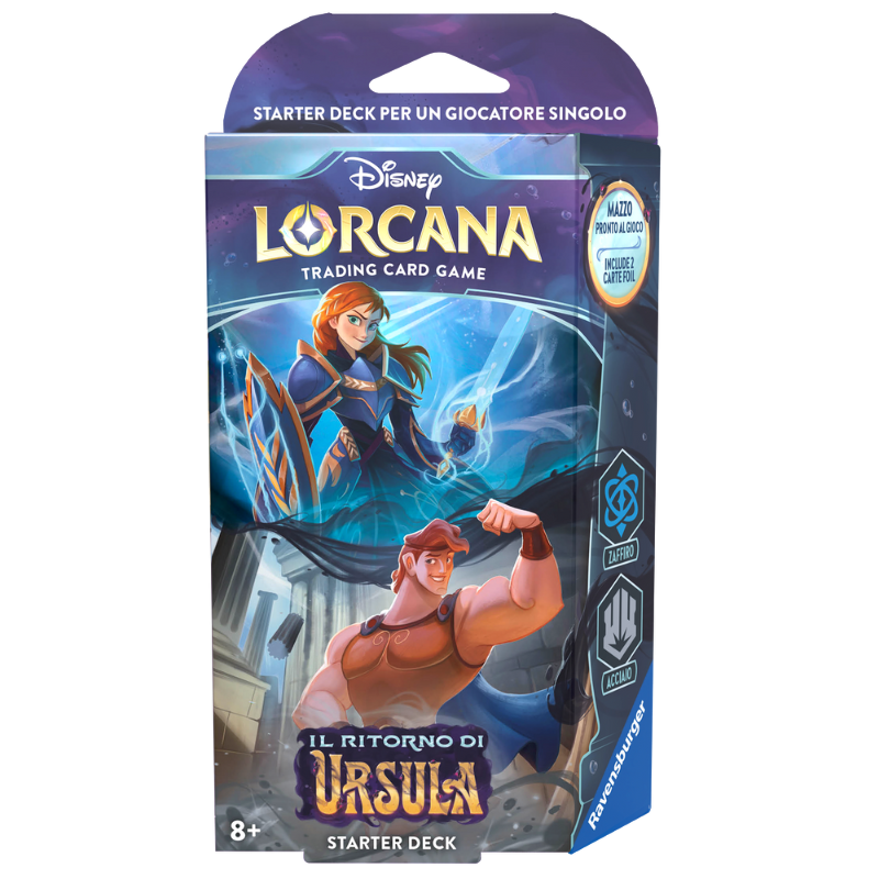 Disney Lorcana – The Return of Ursula – Sapphire/Steel Starter Deck (Italian)