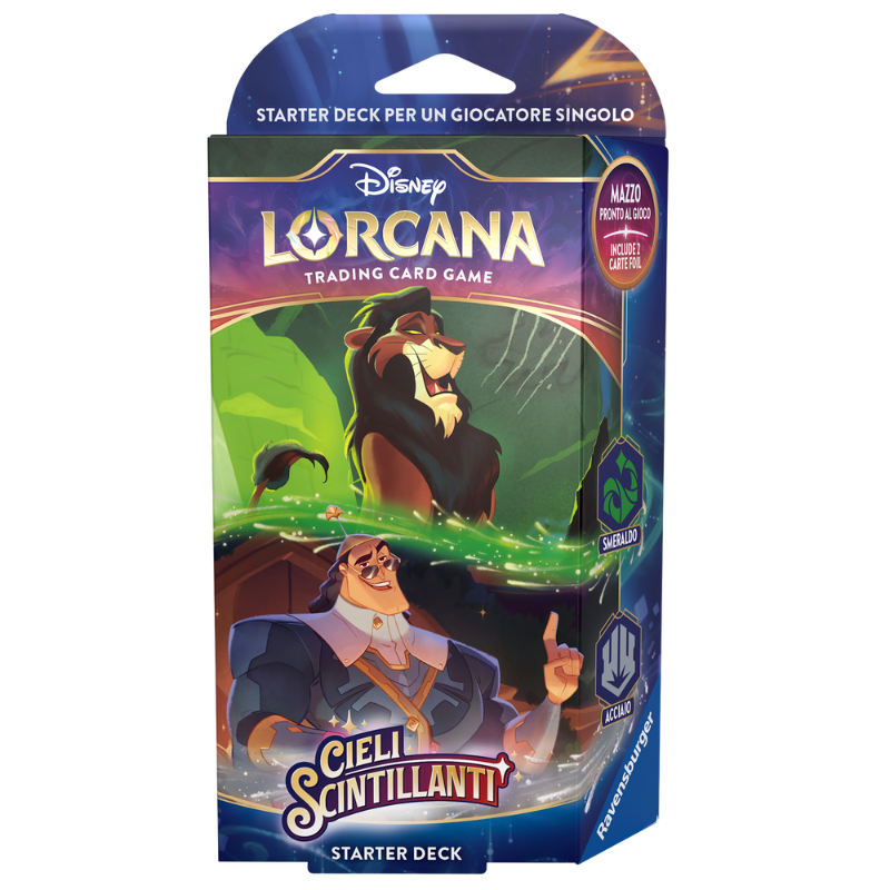 Disney Lorcana – Sparkling Skies – Emerald/Steel Starter Deck (Italian)